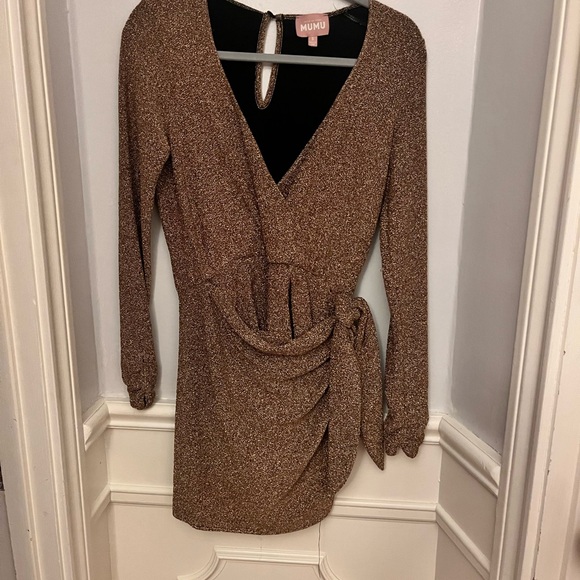 Show Me Your MuMu Gold Stage Skort Dress size S - Picture 3 of 4